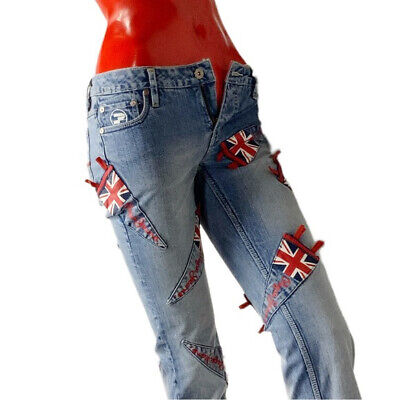 Women’s Pepe Jeans British Stonewash Low Rise Denim Stretch Flared Jeans Bootcut