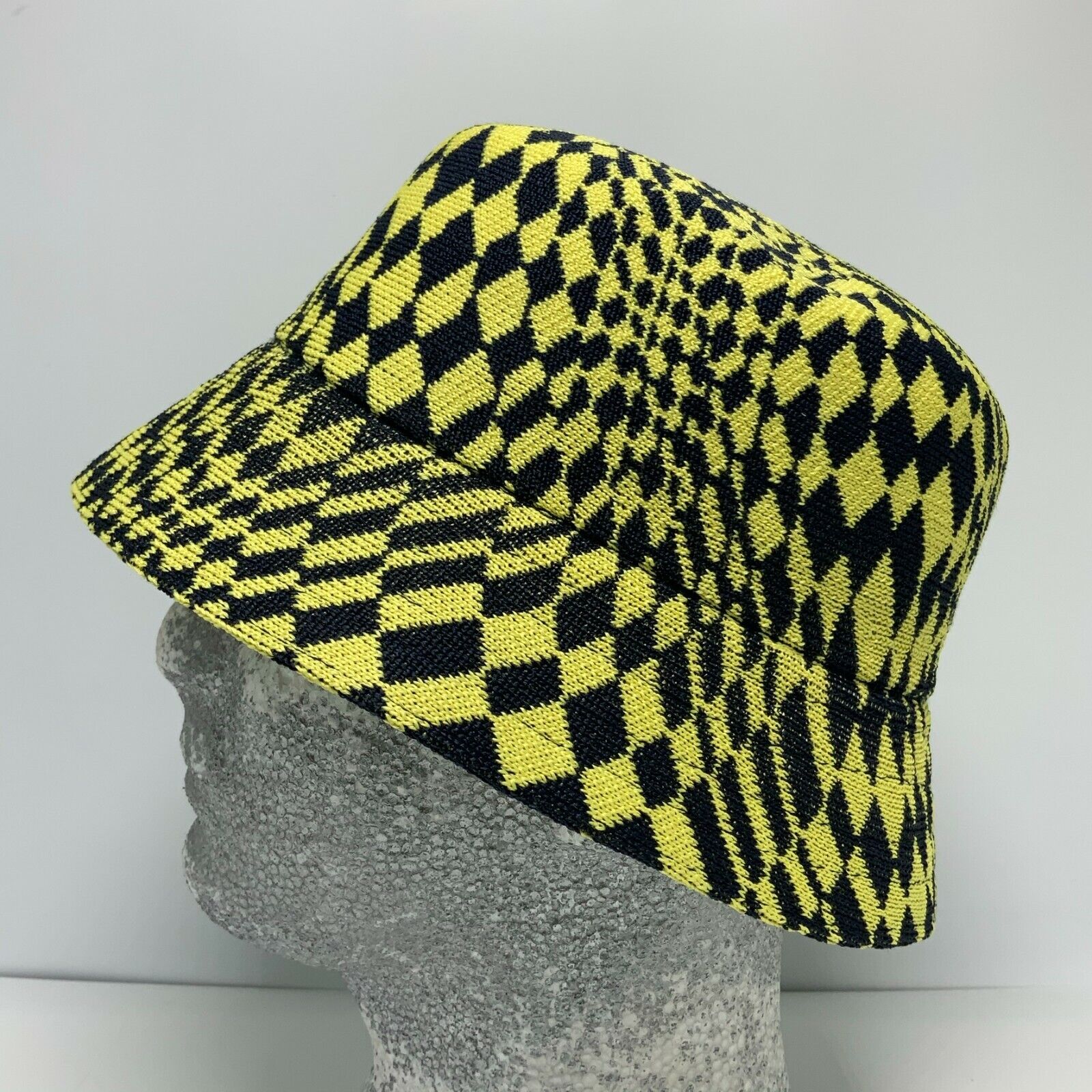 Men's Kangol Warped Dark Blue Lemon Check Bucket