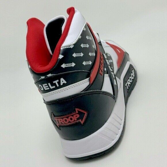 Men's Troop Delta White Black Red Fashion Sneakers