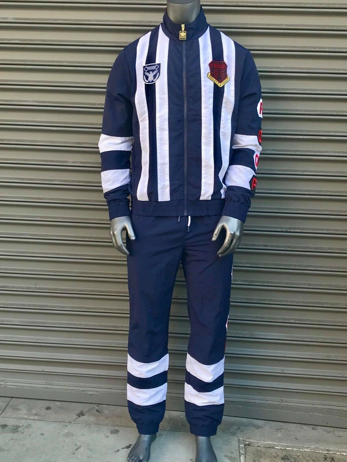 Men's Troop Navy White Windbreaker Tracksuit