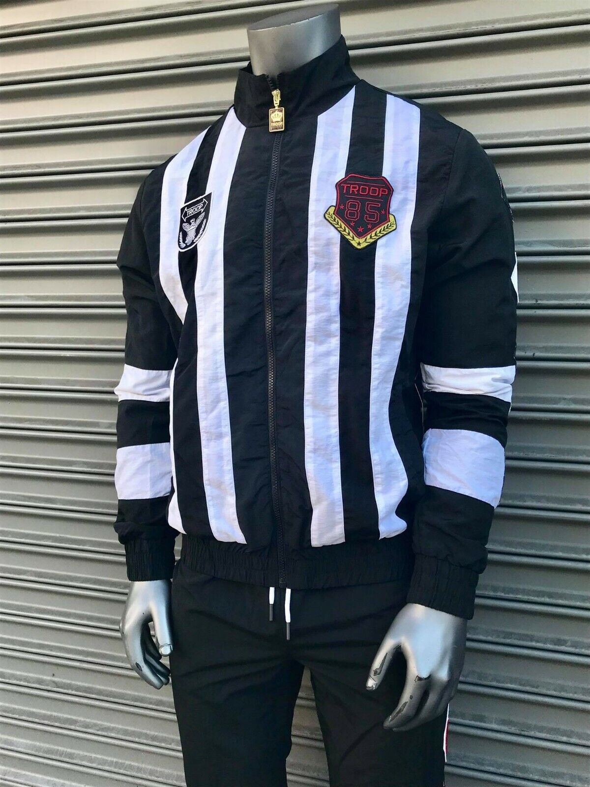 Men's Troop Black White Windbreaker Tracksuit