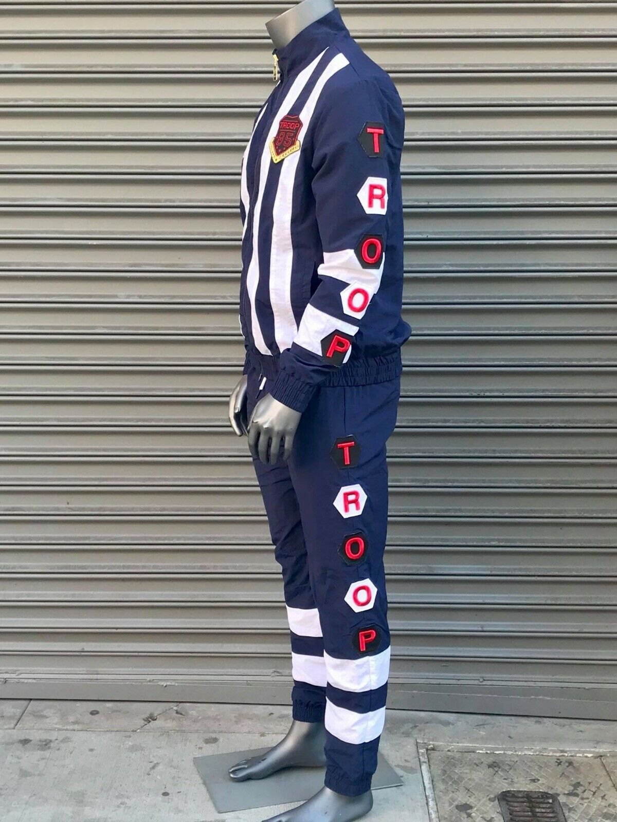 Men's Troop Navy White Windbreaker Tracksuit