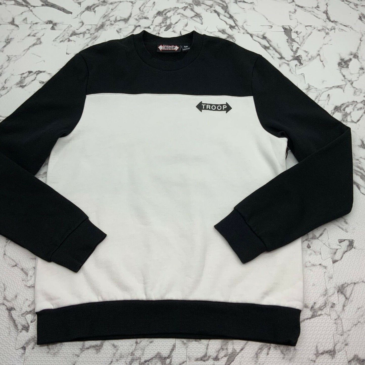 Men's Troop Black White Gold Crewneck Sweater