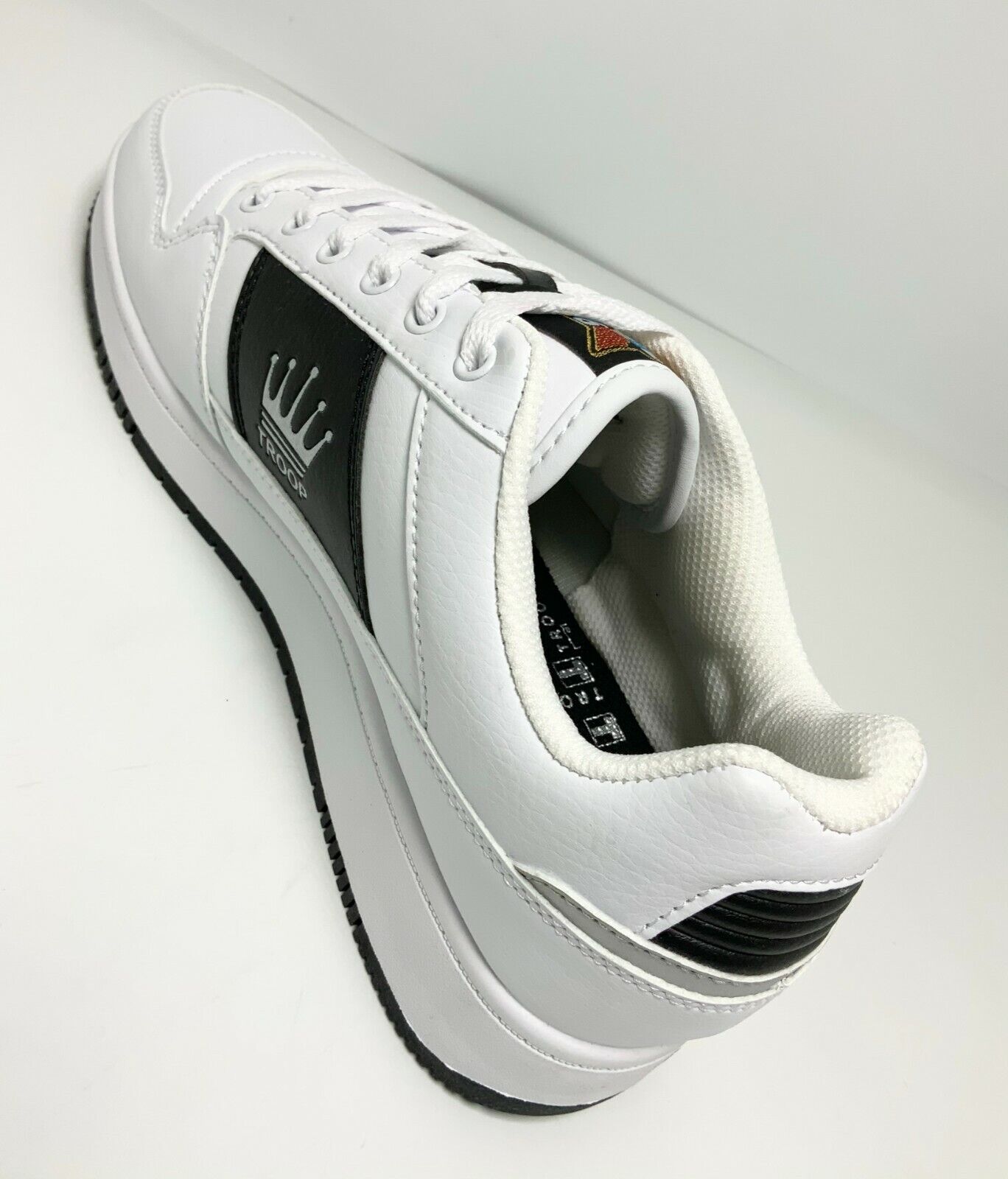 Men's Troop Destroyer Low White Black Fashion Sneakers 