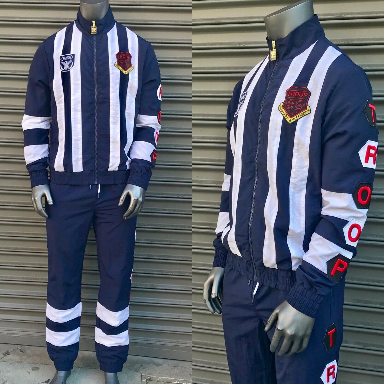 Men's Troop Navy White Windbreaker Tracksuit