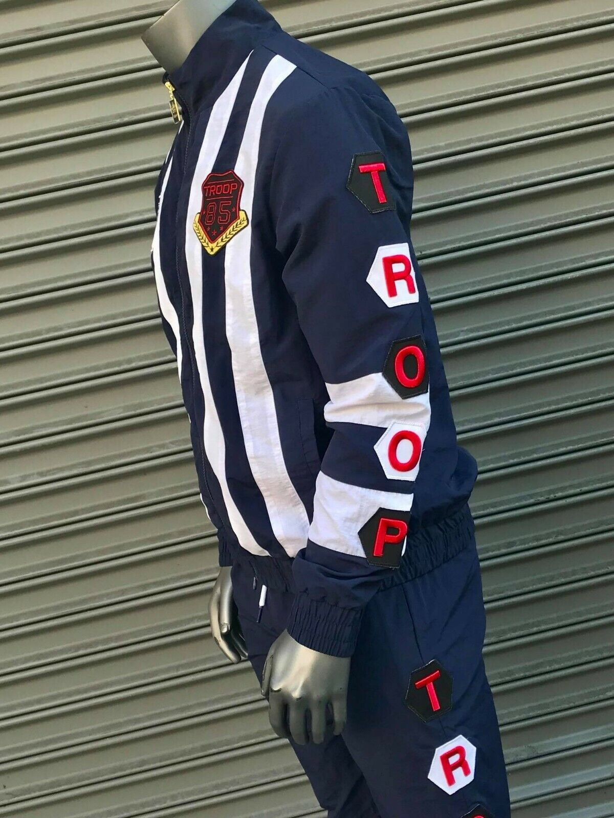 Men's Troop Navy White Windbreaker Tracksuit