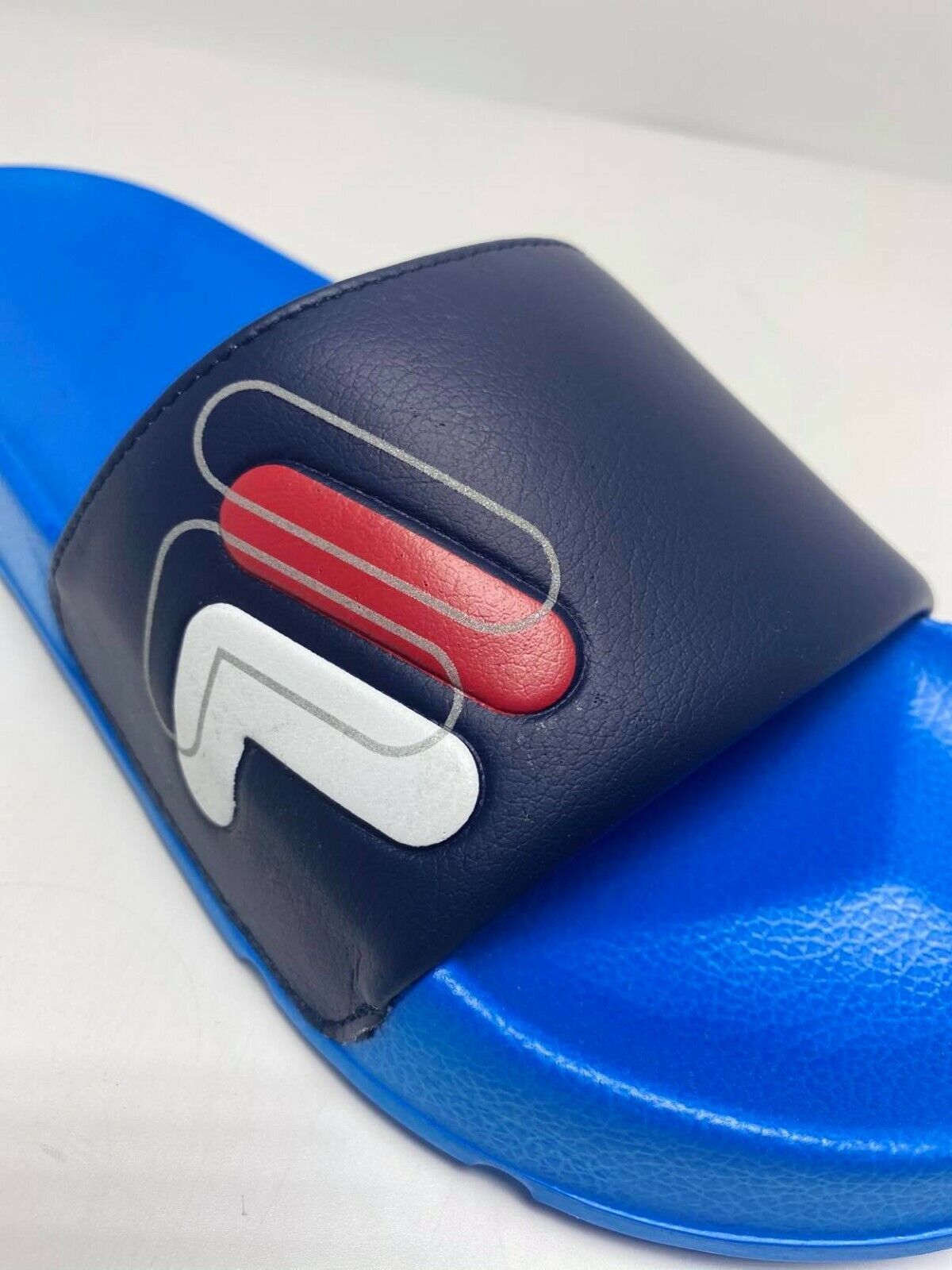 Men’s Fila Drifter Double Blue Navy White Red Signature Flip Flops 