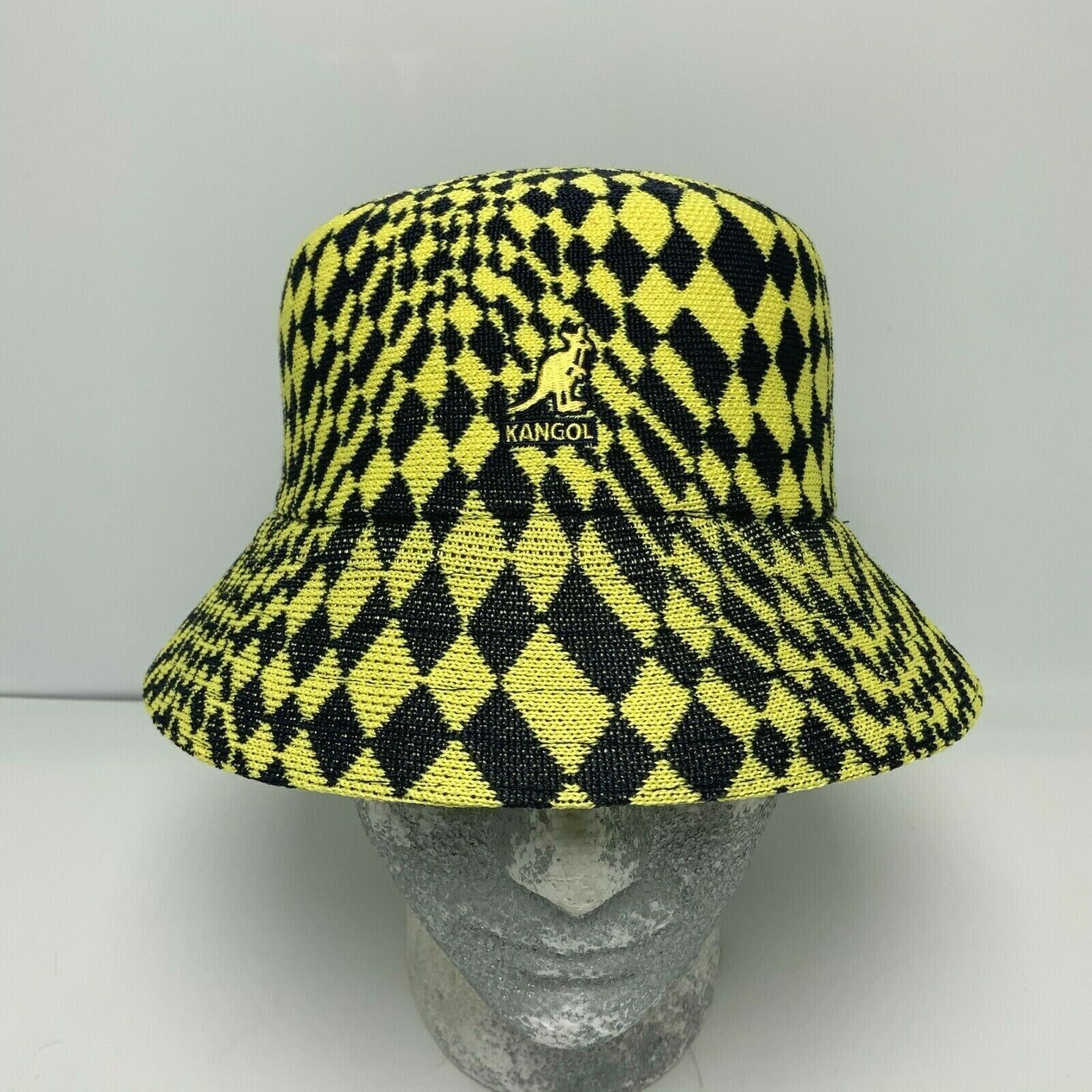 Men's Kangol Warped Dark Blue Lemon Check Bucket