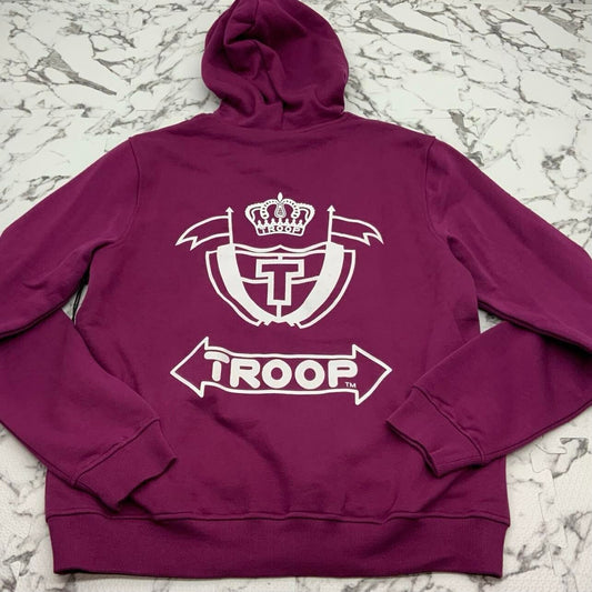 Men's Troop Purple White Fashion Pull Over Hoodie