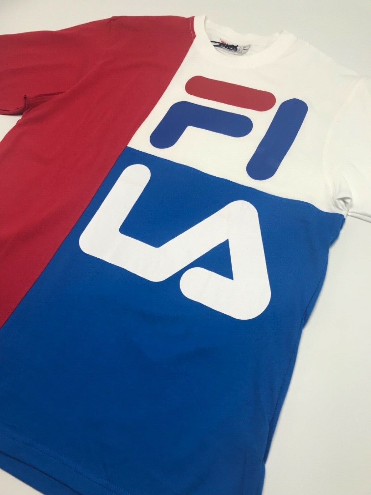 Men's Fila Navy | Red | White Fashion Short Sleeve Tee Shirt.