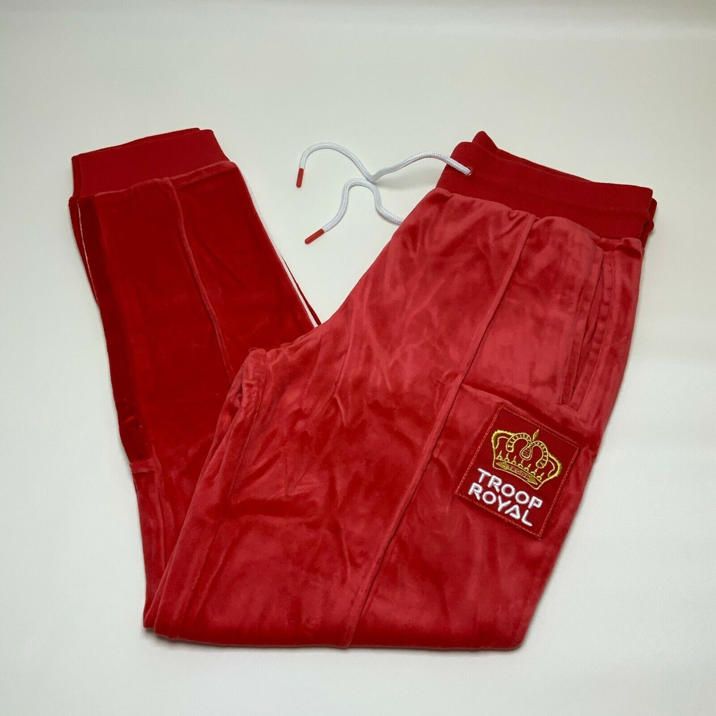 Men’s Troop Red White Crown Royal Velour Track Pants