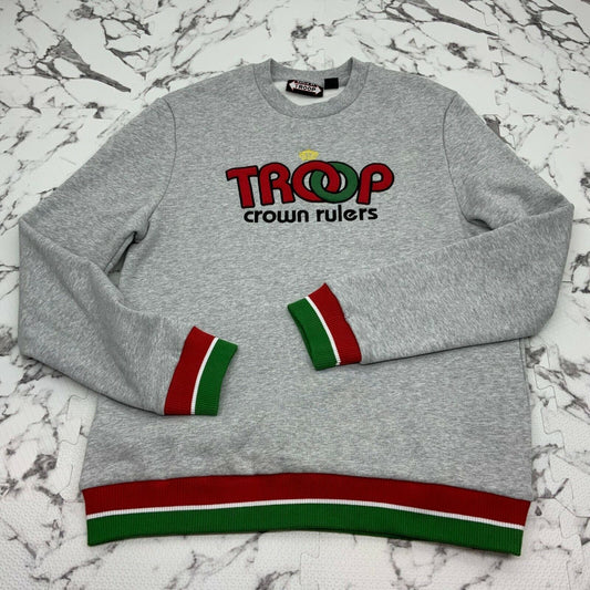 Men's Troop Grey Red Green Crewneck Sweater